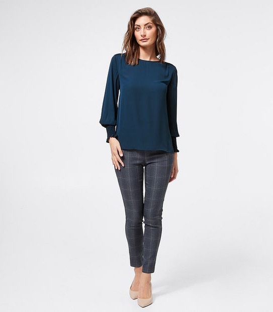 Preview Relaxed Smock Shoulder Shell Top - Ink Blue