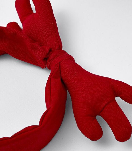 Linen Antlers Headband - Red