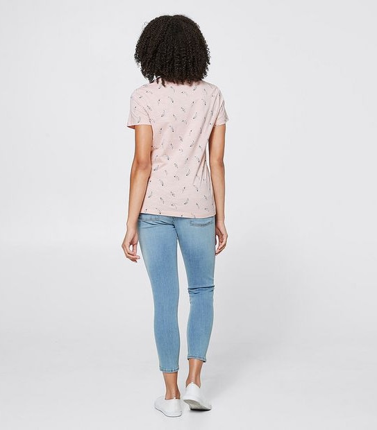 Fitted Crew Neck T-Shirt - Feather Lotus