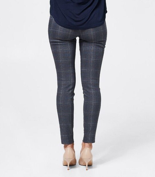 Preview Skinny Trouser Leggings - Grey/Blue Check