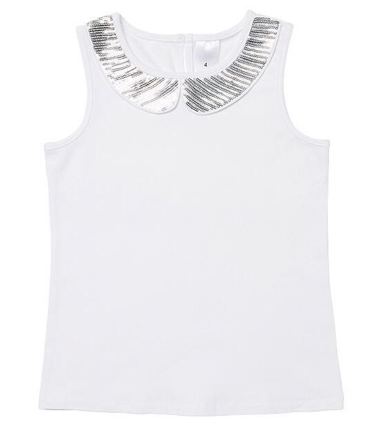 Sequin Collar Sleeveless Top