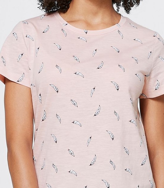 Fitted Crew Neck T-Shirt - Feather Lotus