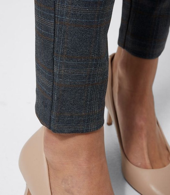 Preview Skinny Trouser Leggings - Grey/Blue Check