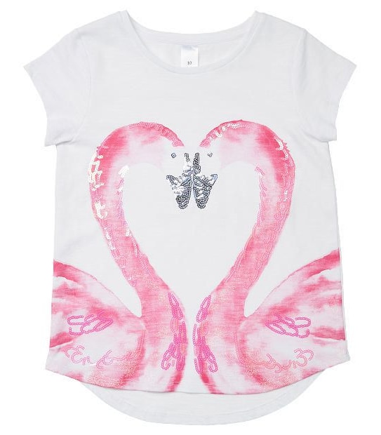Short Sleeve Flamingo Print T-Shirt