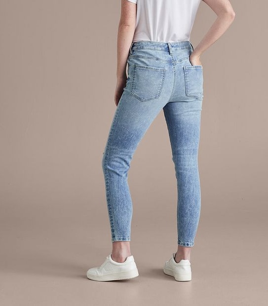 Sophie Skinny High Rise Ankle Length Distressed Jeans