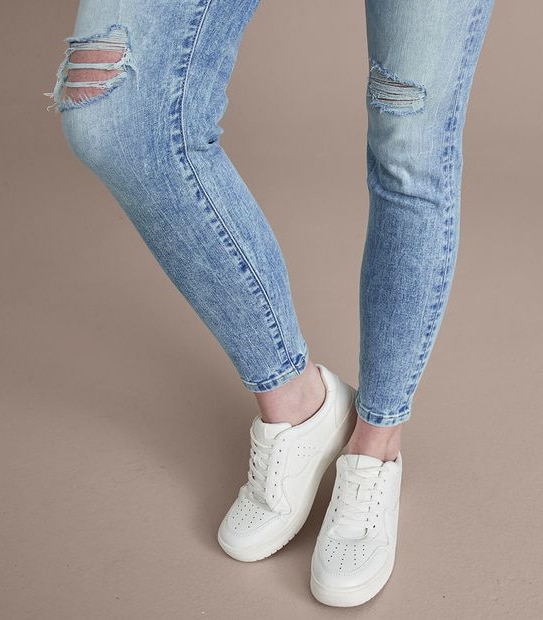Sophie Skinny High Rise Ankle Length Distressed Jeans