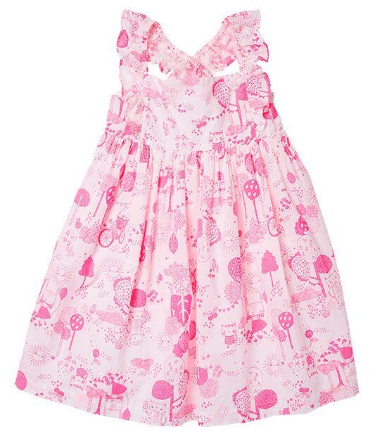 Neon Print Cross Back  Frill Dress