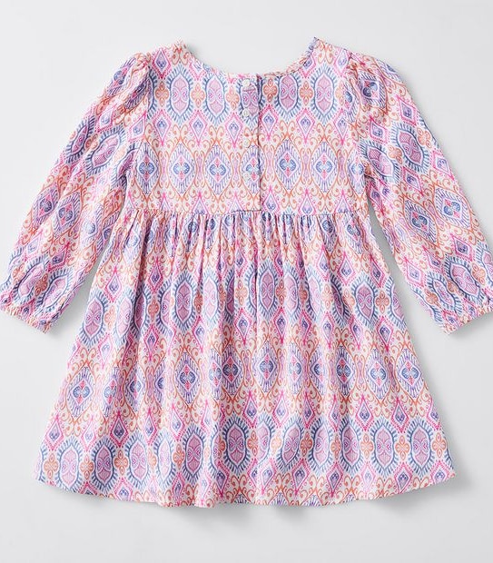Piping Hot Woven Print Dress - Pink