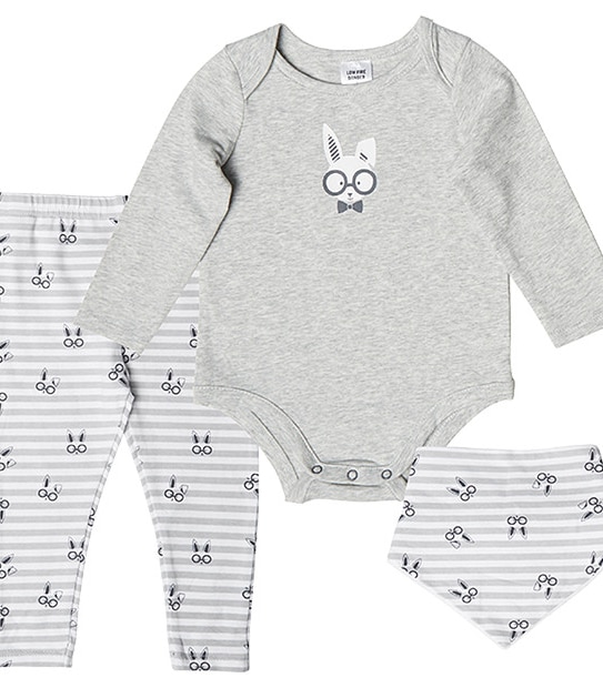 Newborn 3 Piece Set - Navy Bunny