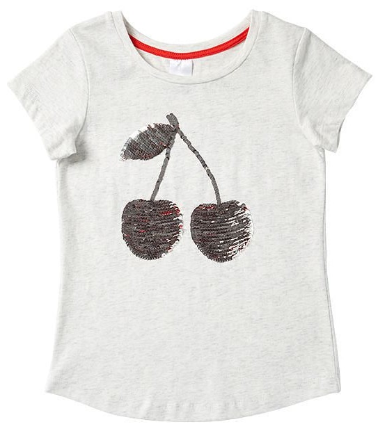 Short Sleeve Sequin Cherry T-Shirt