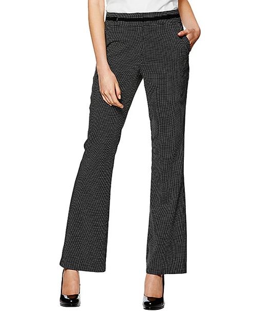 Bootleg Pants - Black Pindot