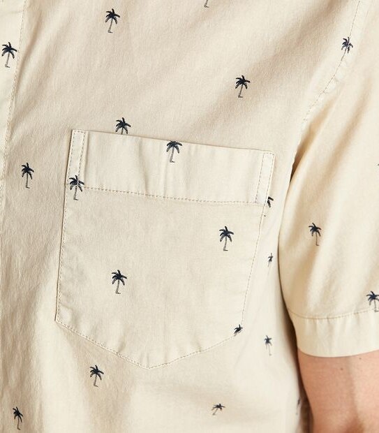 Garment Dyed Palm Print Shirt