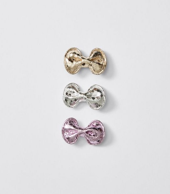 Kids Metallic Bow Clips 3 Pack 