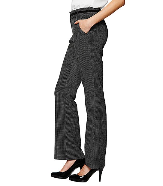 Bootleg Pants - Black Pindot