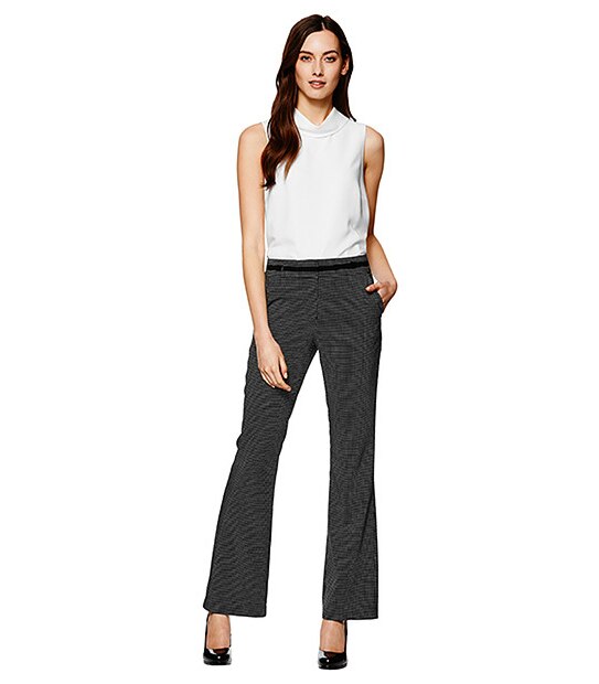 Bootleg Pants - Black Pindot