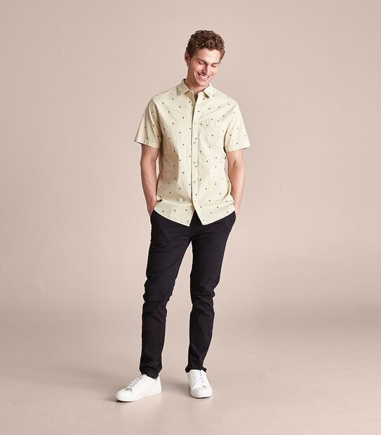 Garment Dyed Palm Print Shirt