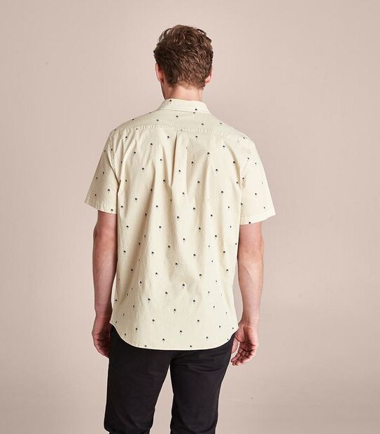 Garment Dyed Palm Print Shirt
