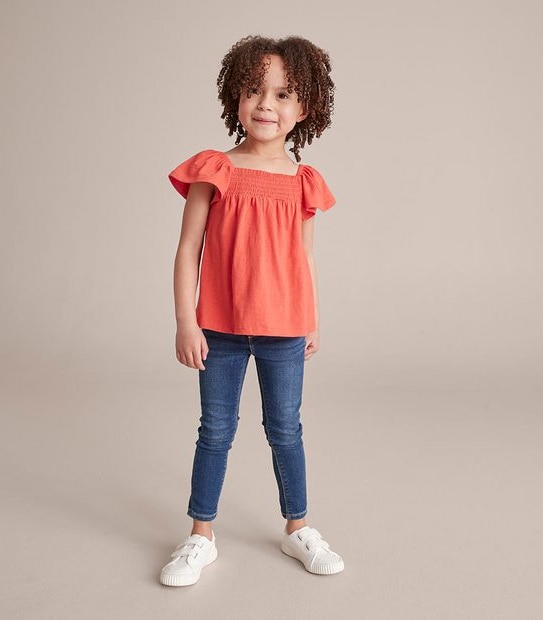 SE252934_03 FRILL SLEEVE SHIRRED NECK TANK RED 2 of 5