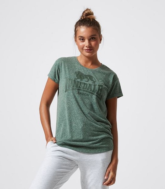 Lonsdale London Earby Core Linen Blend Heritage T-Shirt - Olive Green