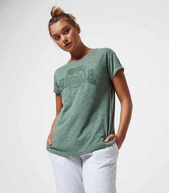 Lonsdale London Earby Core Linen Blend Heritage T-Shirt - Olive Green