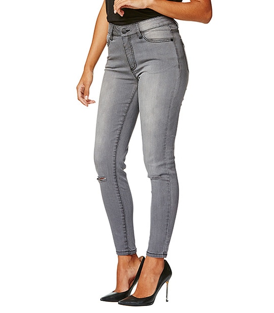 Dannii Minogue Petites 7/8 Ripped Jeans - Grey