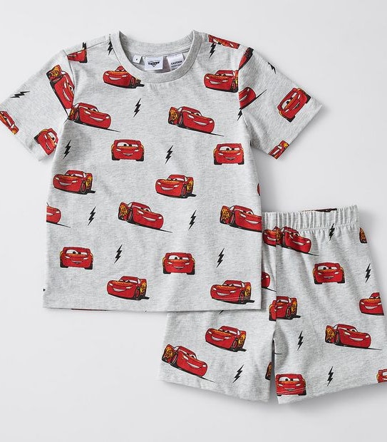 Disney Cars Print 2 Piece Pyjama Set - Grey Marle