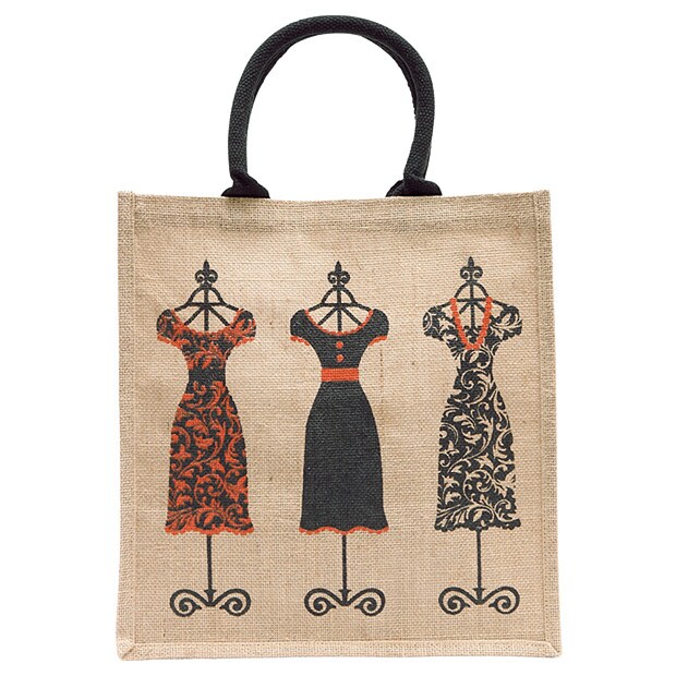 Woven Vintage Print Shopper Tote - Mannequin Woven Vintage Print Shopper Tote - Mannequin