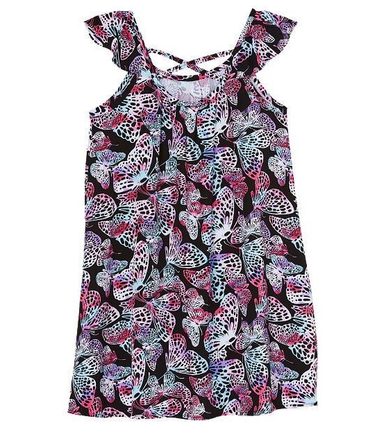 Butterfly Print Flutter Sleeve Dress 2 of 3