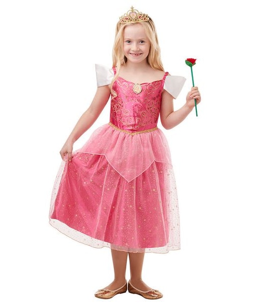 Sleeping Beauty Glitter & Sparkle Kids Costume Size 6-8 Years