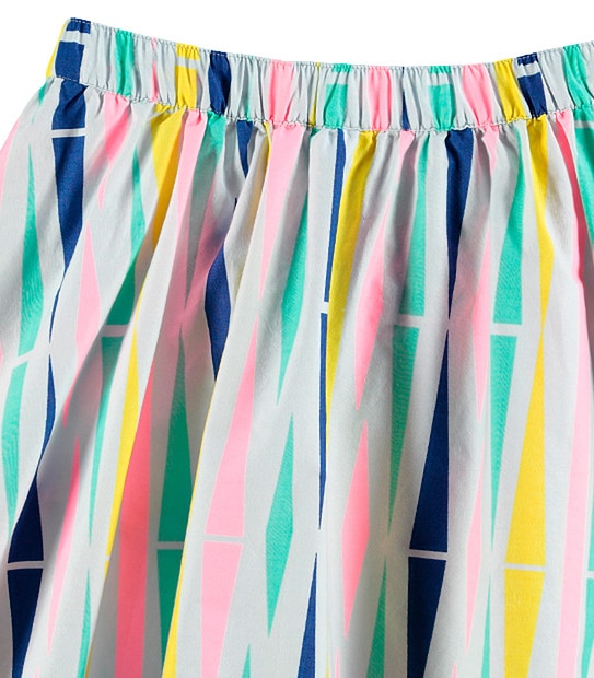 Girls' Fluoro Stripe Print A-Line Skirt
