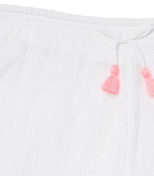 Scalloped Hem Cheesecloth Shorts