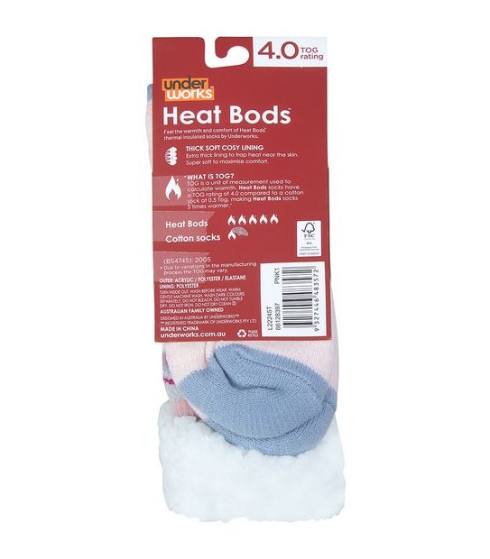 Underworks Heat Bods&trade; Thermal Insulated Socks - 4.0 TOG - Fair Isles Blue