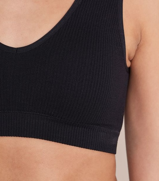 Rib Plunge Crop Top - Lily Loves