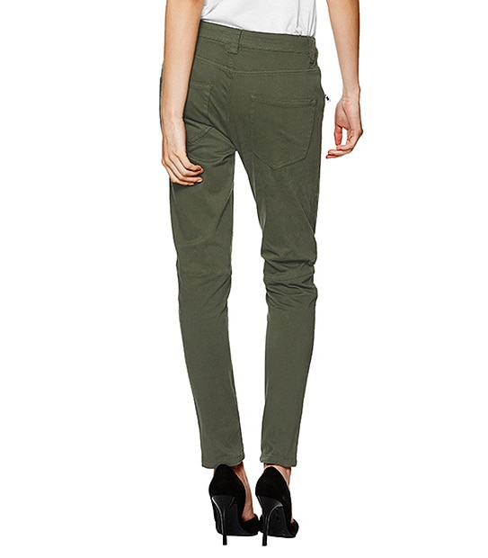 Skinny Panelled Jeans- Khaki