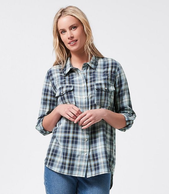 Lily Loves Western Shirt - Blue Check