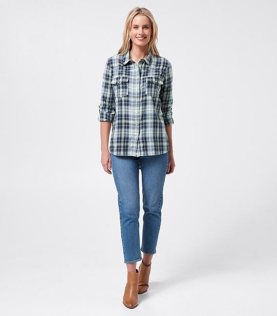 Lily Loves Western Shirt - Blue Check