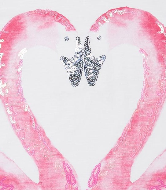 Short Sleeve Flamingo Print T-Shirt