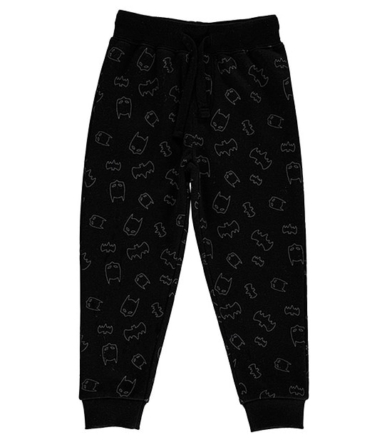 Batman Print Trackpants - Black