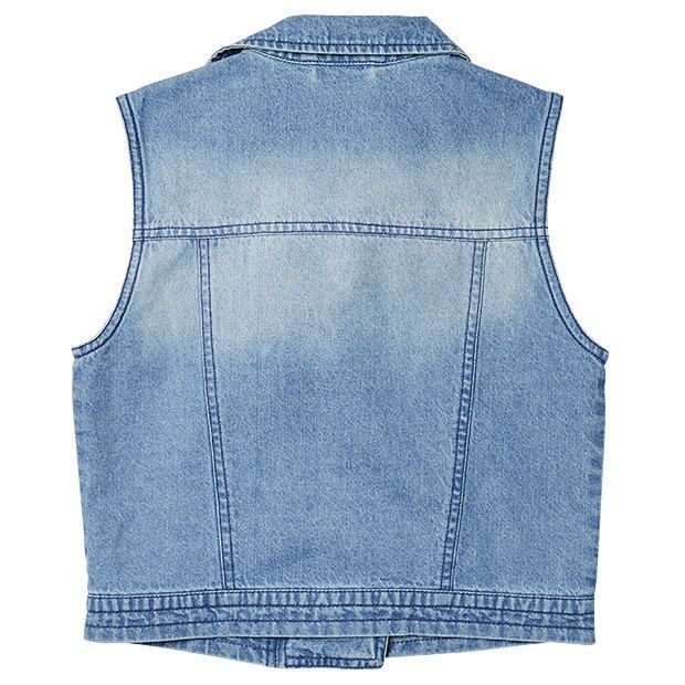 blue jean biker vest