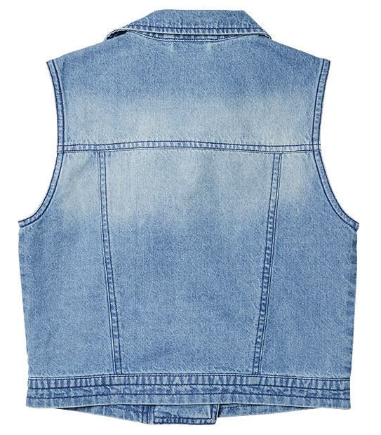 Vintage Blue Denim Biker Vest