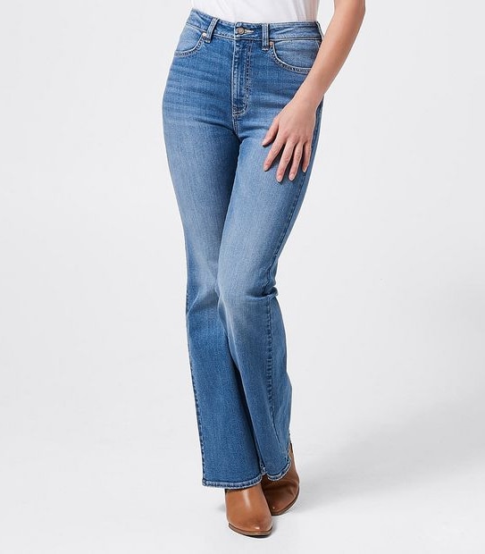 Lily Loves High Rise Flare Jeans - Mid Wash