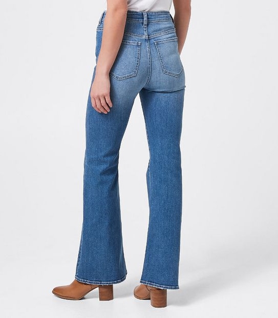 Lily Loves High Rise Flare Jeans - Mid Wash