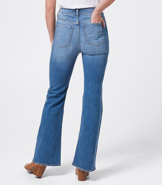 Lily Loves High Rise Flare Jeans - Mid Wash