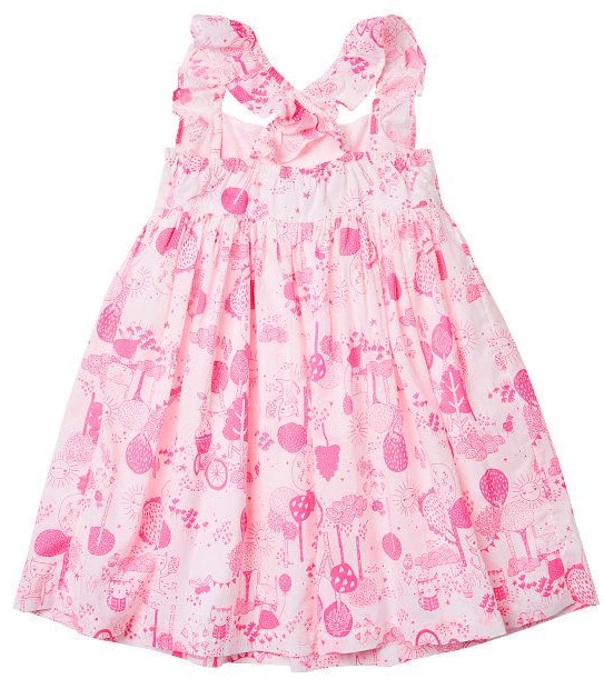 Neon Print Cross Back  Frill Dress