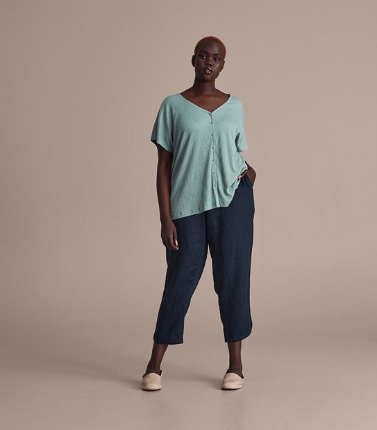 Curve Linen Curved Hem Pants