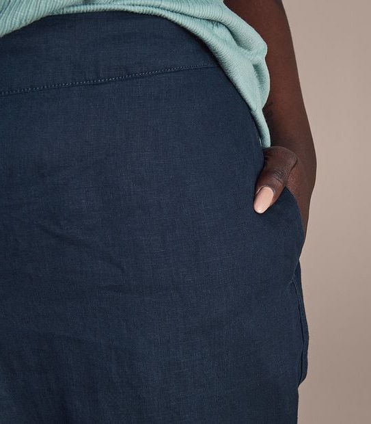 Curve Linen Curved Hem Pants