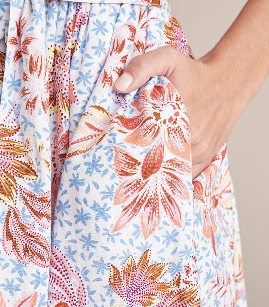 Linen Blend Ruffle Hem Maxi Skirt 6 of 6