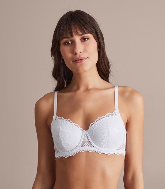 Lace Balconette Bra - White