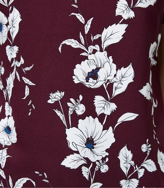 Preview Evie Tulip Sleeve Blouse - Burgundy Flat Floral