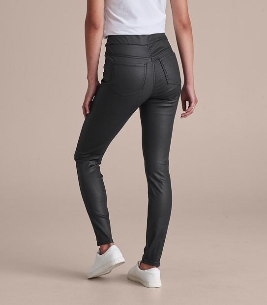 Lydia Coated High Rise Full Length Denim Jeggings 